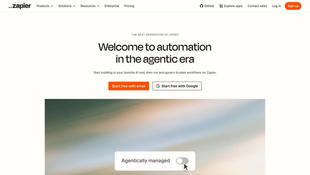 Zapier main page