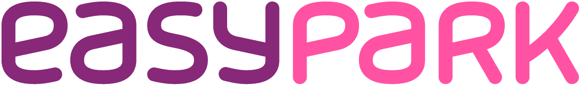 EasyPark logo in pink and purple gradient text
