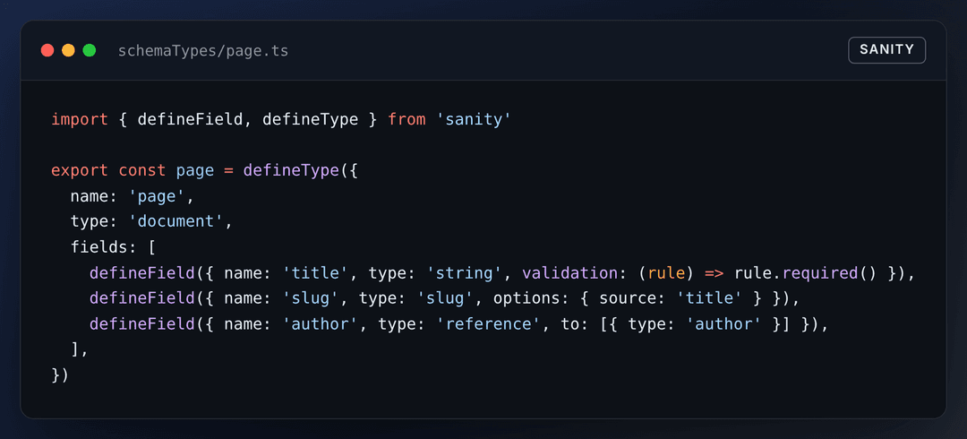 sanity schema example