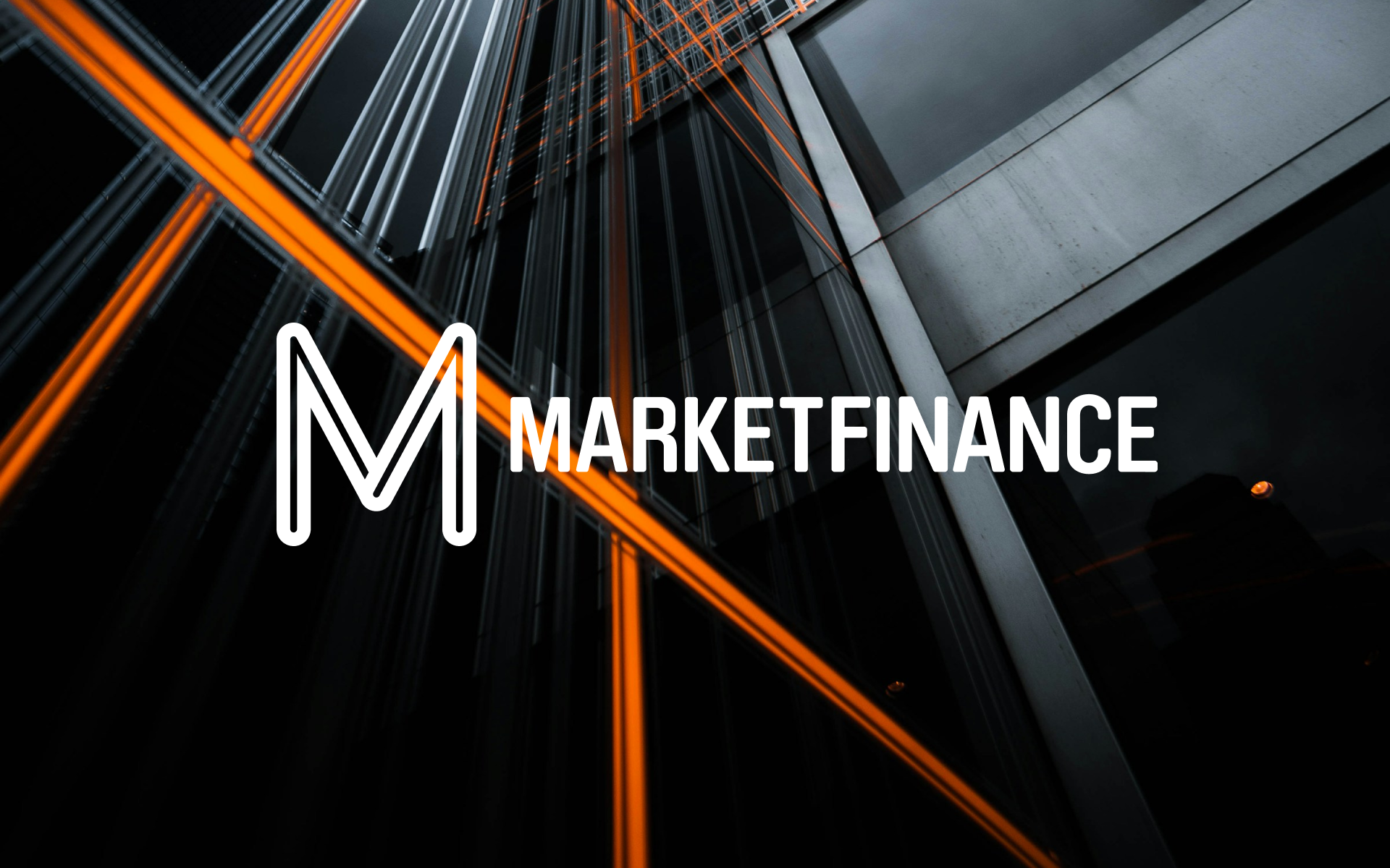 MarketFinance logo over dark skyscraper facade