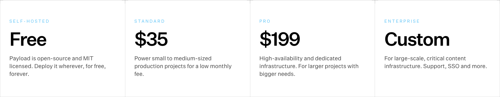 Payload CMS pricing