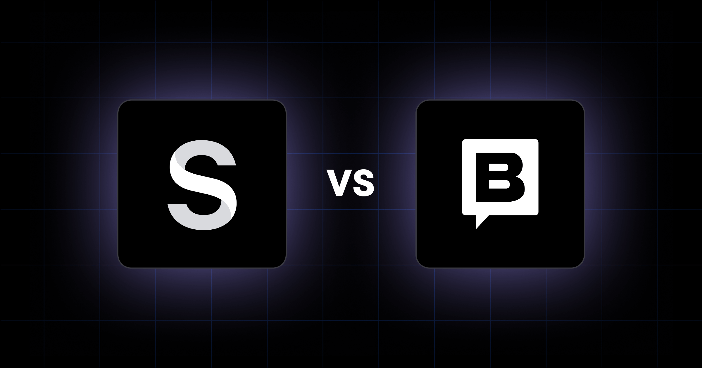Sanity vs Braze logos comparison on dark grid background