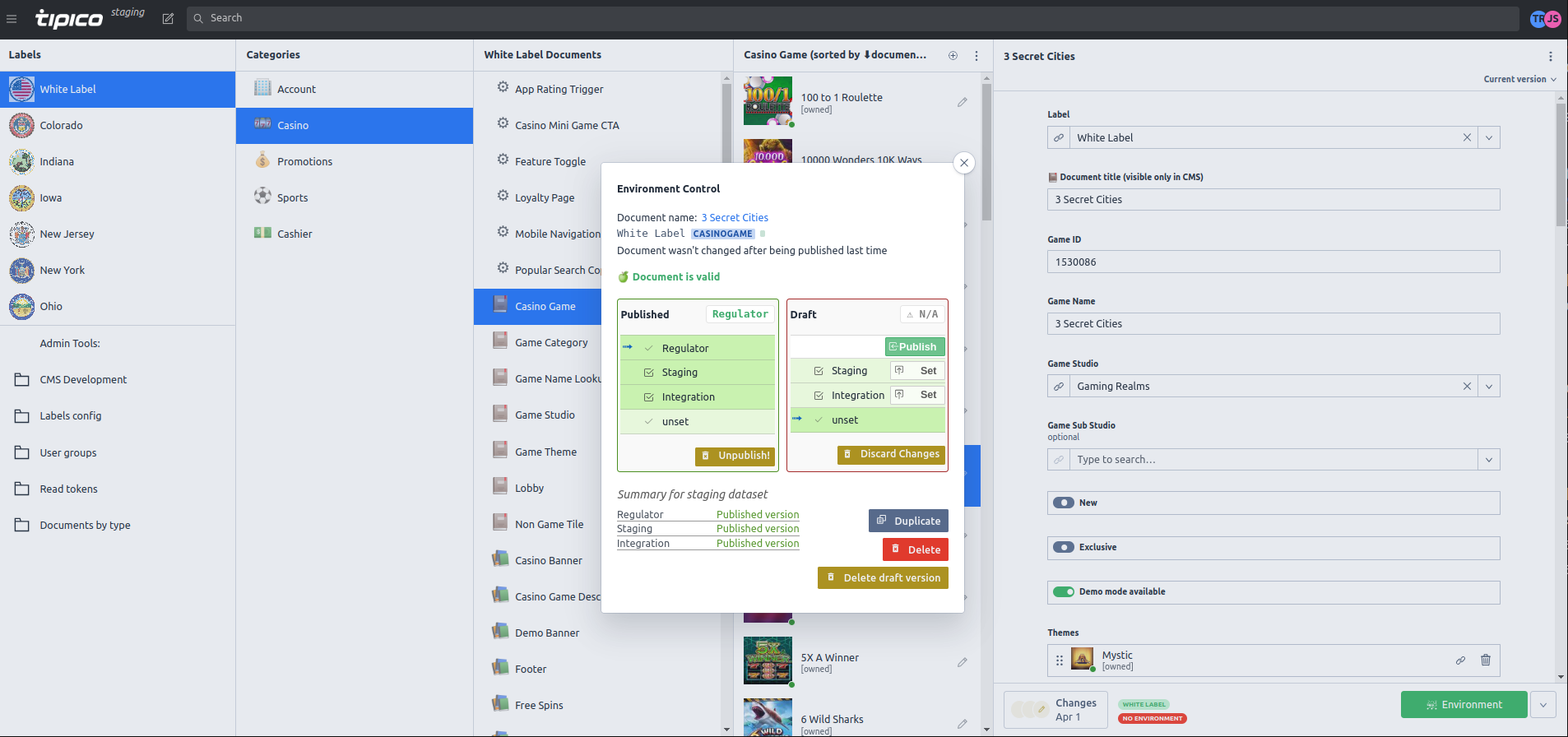 custom environments