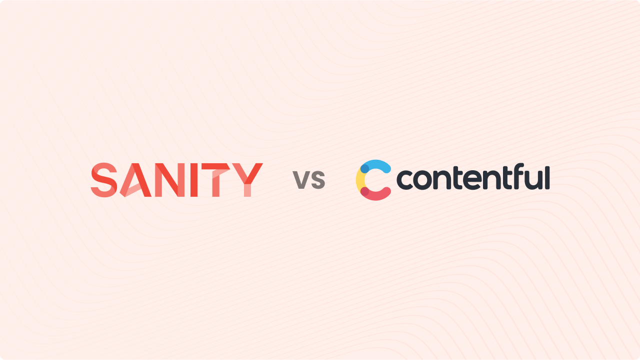 Sanity vs Contentful logos comparison on light pink background