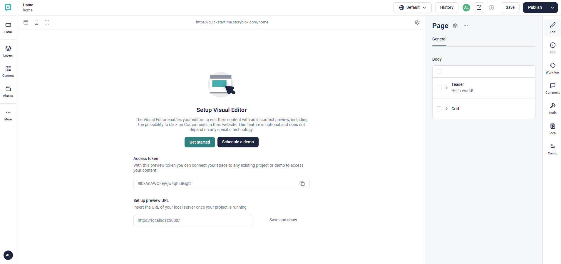 storyblok default live editor