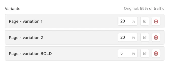 a/b test traffic split demo