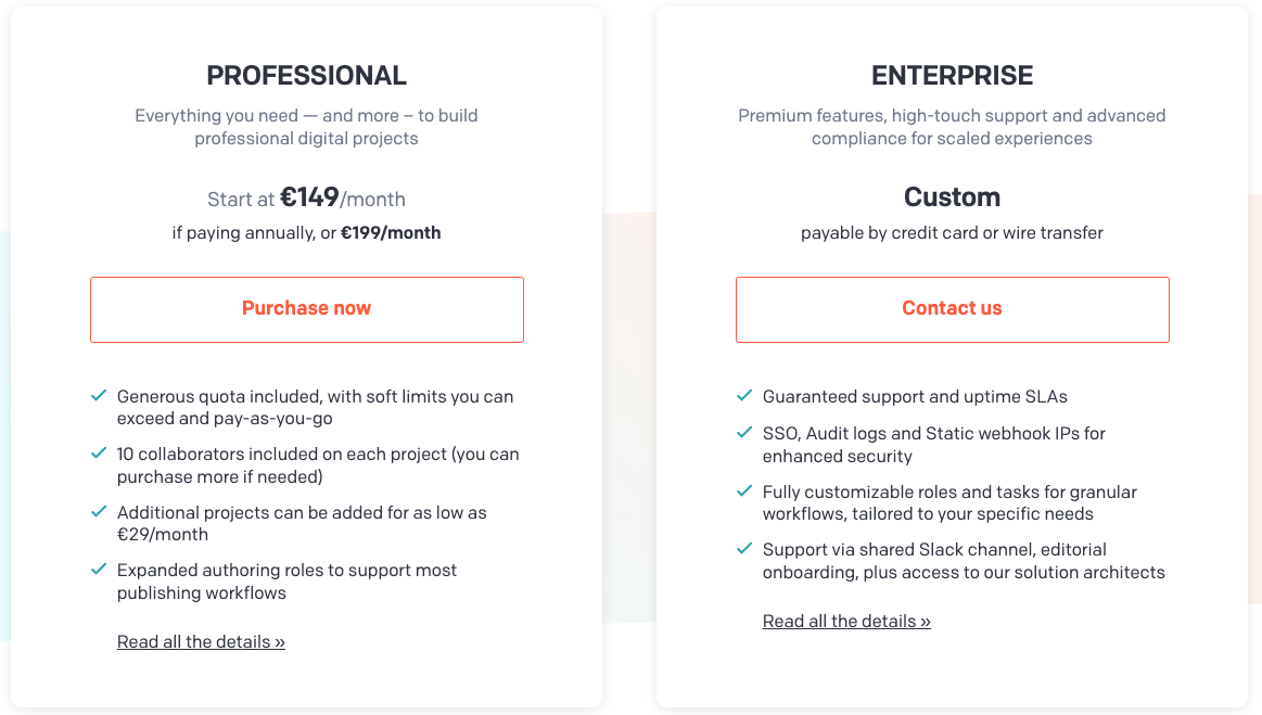 Dato CMS pricing